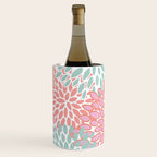 Festive, Floral Prints, Pink, Teal and Coral Wine Chiller Gallery Image 1