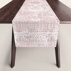 Antique French Oriental Faded Rose Table Runner Gallery Image 1