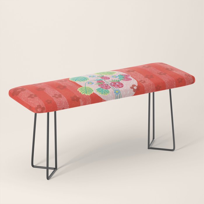 Sweet Strawberry Plant Friends in Red & Pink Bench Gallery Image 1