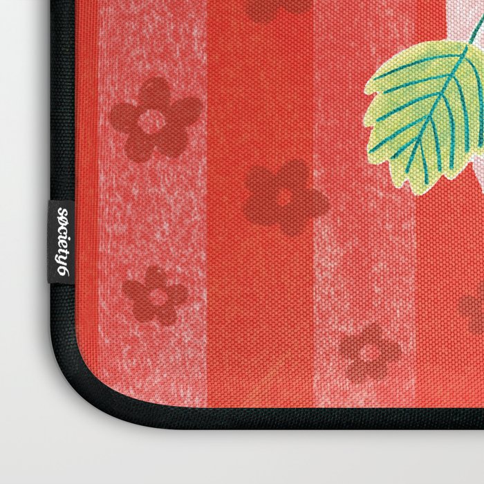 Sweet Strawberry Plant Friends in Red & Pink Laptop Sleeve Gallery Image 3