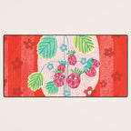 Sweet Strawberry Plant Friends in Red & Pink Desk Mat Gallery Image 3