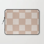 Playful check in sandy beige Laptop Sleeve Gallery Image 1