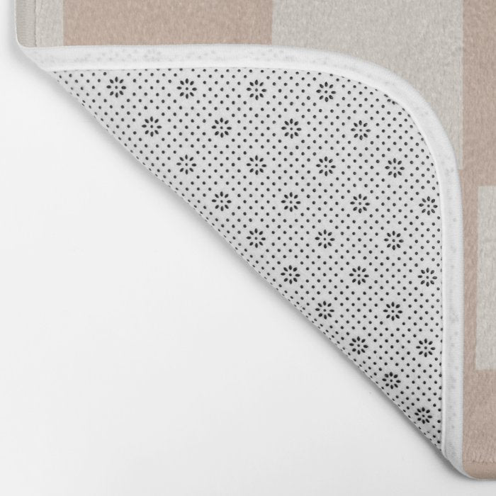 Playful check in sandy beige Bath Mat Gallery Image 2