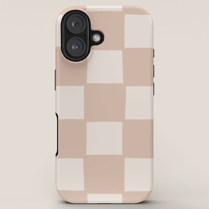 Playful check in sandy beige iPhone Case Gallery Image 5