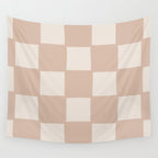 Playful check in sandy beige Wall Tapestry Gallery Image 4