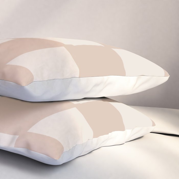 Playful check in sandy beige Pillow Sham Gallery Image 3