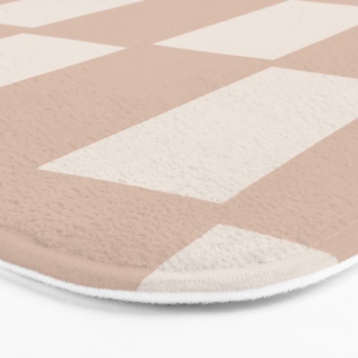 Playful check in sandy beige Bath Mat Gallery Image 3