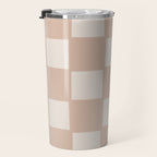 Playful check in sandy beige Travel Mug Gallery Image 3