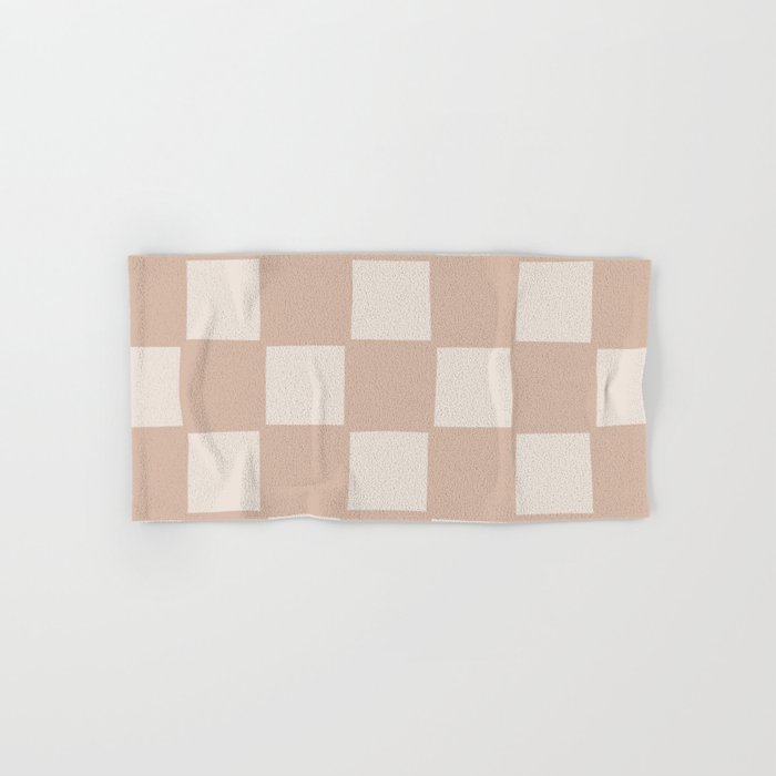 Playful check in sandy beige Bath Towel Gallery Image 1