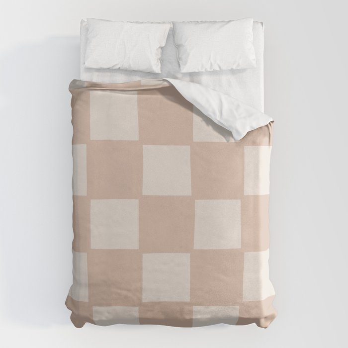 Playful check in sandy beige Duvet Cover Gallery Image 6