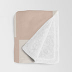 Playful check in sandy beige Throw Blanket Gallery Image 3