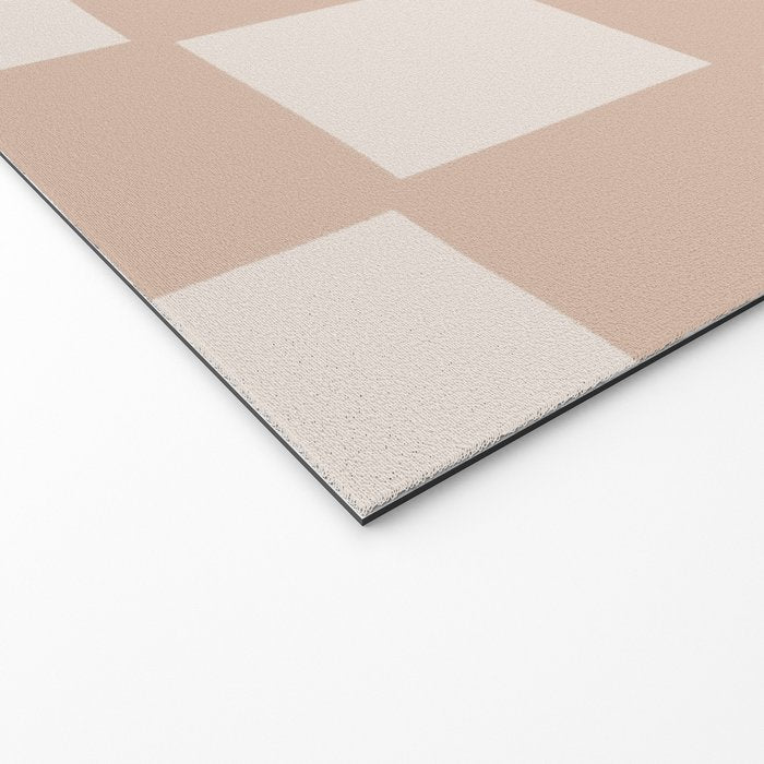 Playful check in sandy beige Welcome Mat Gallery Image 2