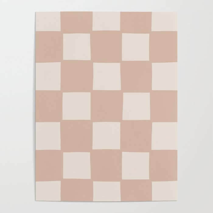 Playful check in sandy beige Poster Gallery Image 4
