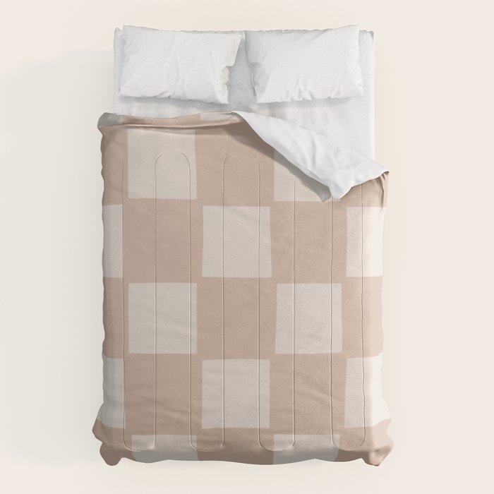 Playful check in sandy beige Comforter Gallery Image 1