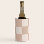 Playful check in sandy beige Wine Chiller Gallery Image 3