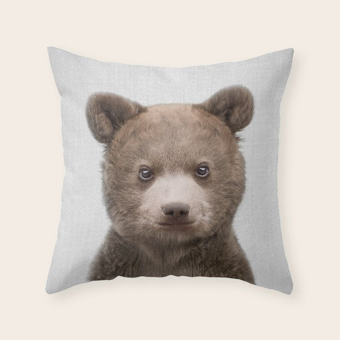 Baby Bear - Colorful Throw Pillow Gallery Image 1