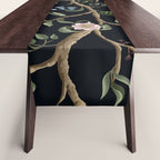 Tropical Chinoiserie Dark Peony Floral Table Runner Gallery Image 1