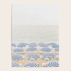 Blue Striped Umbrellas of the French Riviera | Nice, France beach photography Poster Gallery Image 4