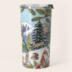 Woodland animals in the Snowy Mountain Forest Travel Mug Gallery Image 2
