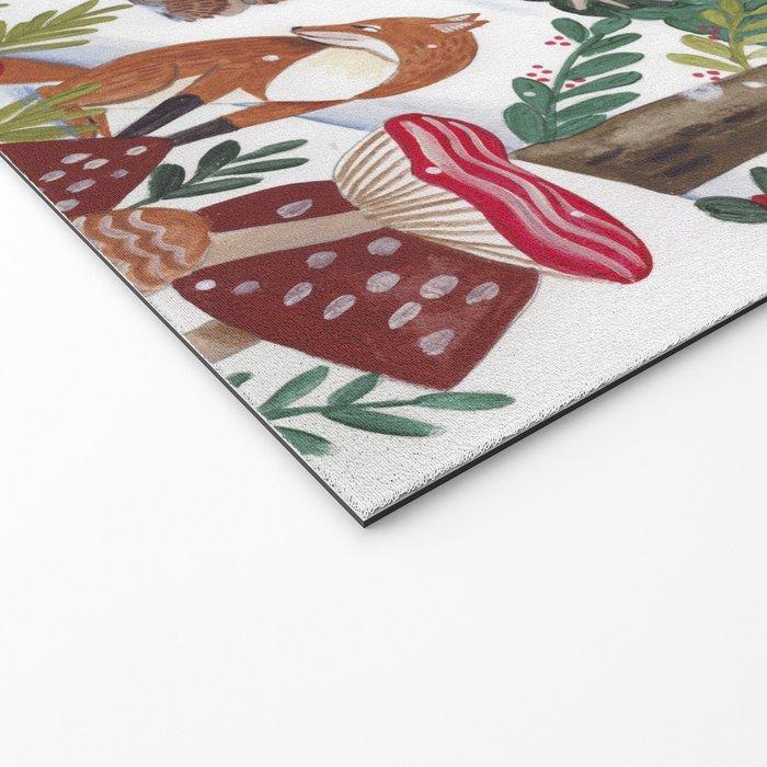 Woodland animals in the Snowy Mountain Forest Welcome Mat Gallery Image 2