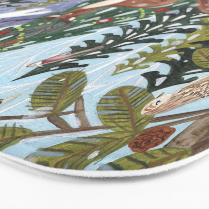 Woodland animals in the Snowy Mountain Forest Bath Mat Gallery Image 3