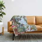 Woodland animals in the Snowy Mountain Forest Throw Blanket Gallery Image 1