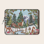 Woodland animals in the Snowy Mountain Forest Laptop Sleeve Gallery Image 1