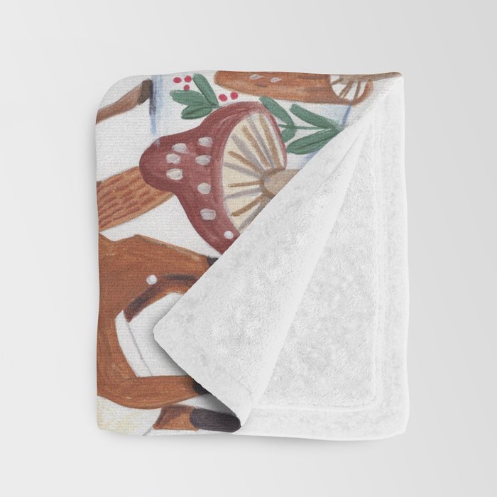 Woodland animals in the Snowy Mountain Forest Throw Blanket Gallery Image 3