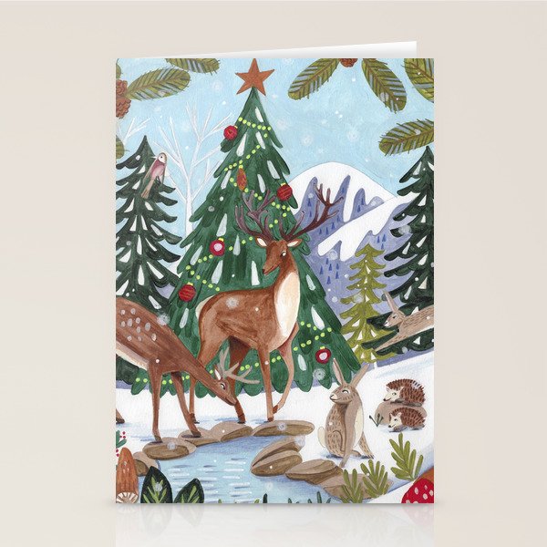 Woodland animals in the Snowy Mountain Forest Stationery Card Gallery Image 2