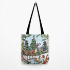 Woodland animals in the Snowy Mountain Forest Tote Bag Gallery Image 2
