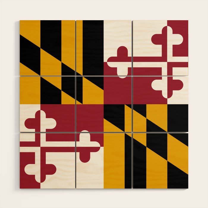 Maryland Flag Wood Wall Art Gallery Image 1