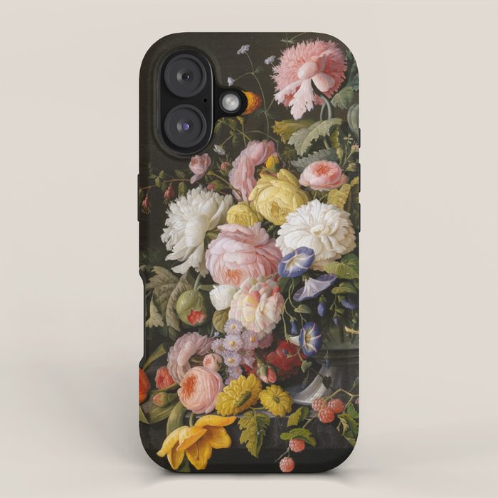Still Life Flowers and Fruit by Severin Roesen, 1855 iPhone Case Gallery Image 1