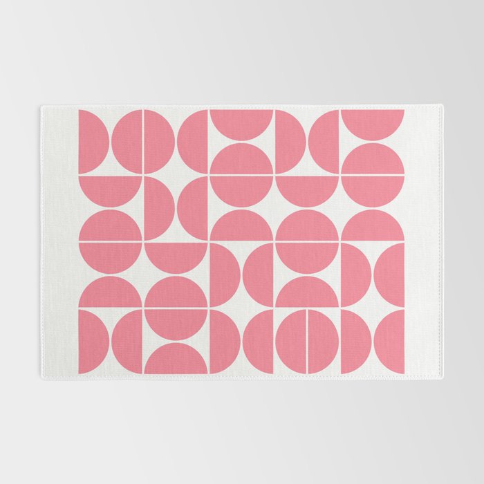 Mid Century Modern Geometric 04 Pink Rug Gallery Image 2