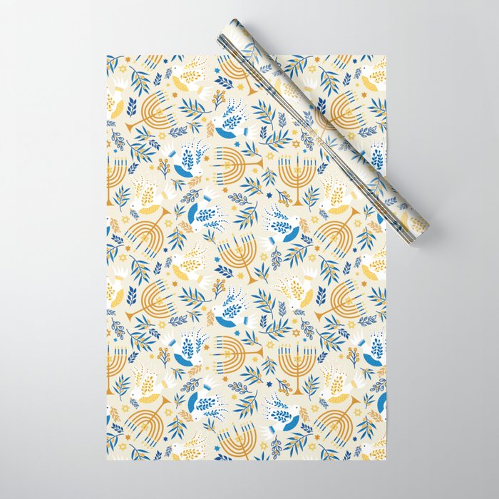 Hanukkah Pattern Wrapping Paper Gallery Image 1