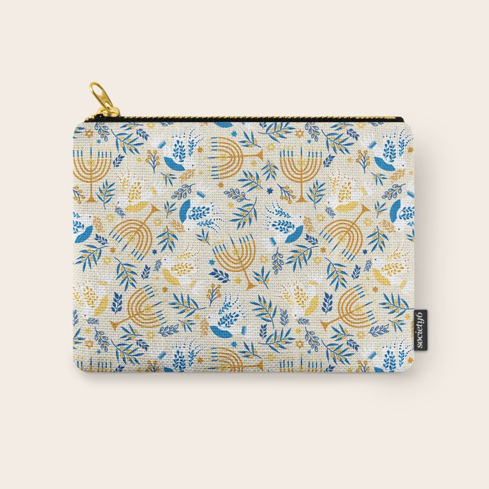 Hanukkah Pattern Carry All Pouch Gallery Image 1