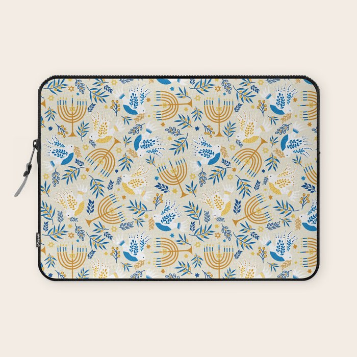 Hanukkah Pattern Laptop Sleeve Gallery Image 1