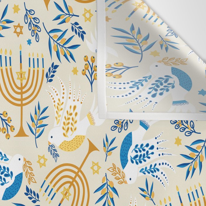 Hanukkah Pattern Wall Tapestry Gallery Image 3