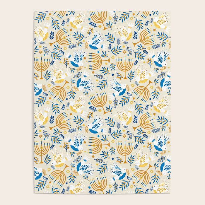 Hanukkah Pattern Poster Gallery Image 1