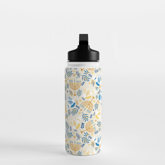 Hanukkah Pattern Water Bottle Gallery Image 3