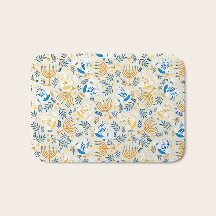 Hanukkah Pattern Bath Mat Gallery Image 1