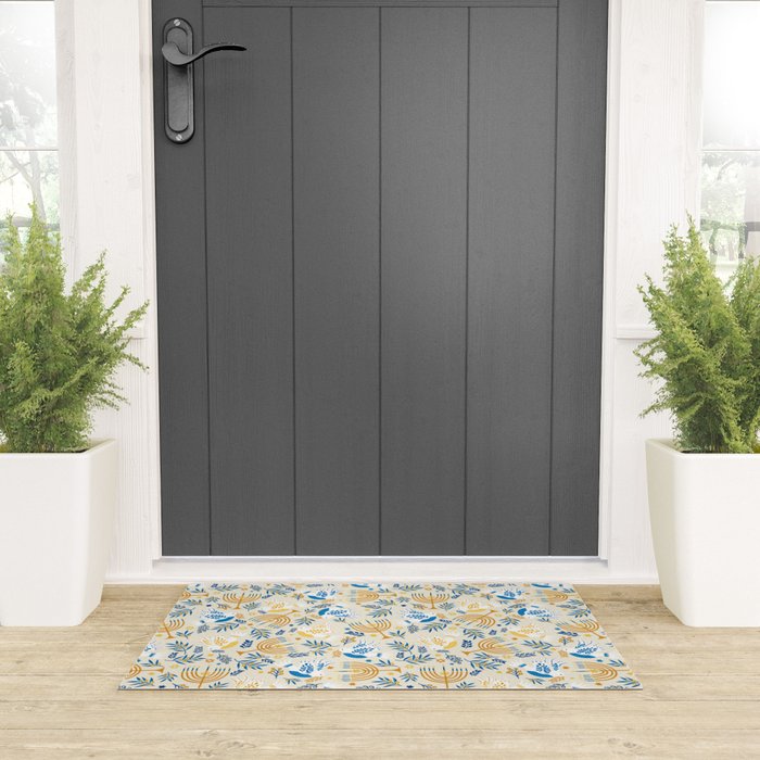 Hanukkah Pattern Welcome Mat Gallery Image 3