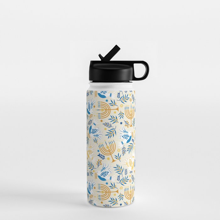 Hanukkah Pattern Water Bottle Gallery Image 1