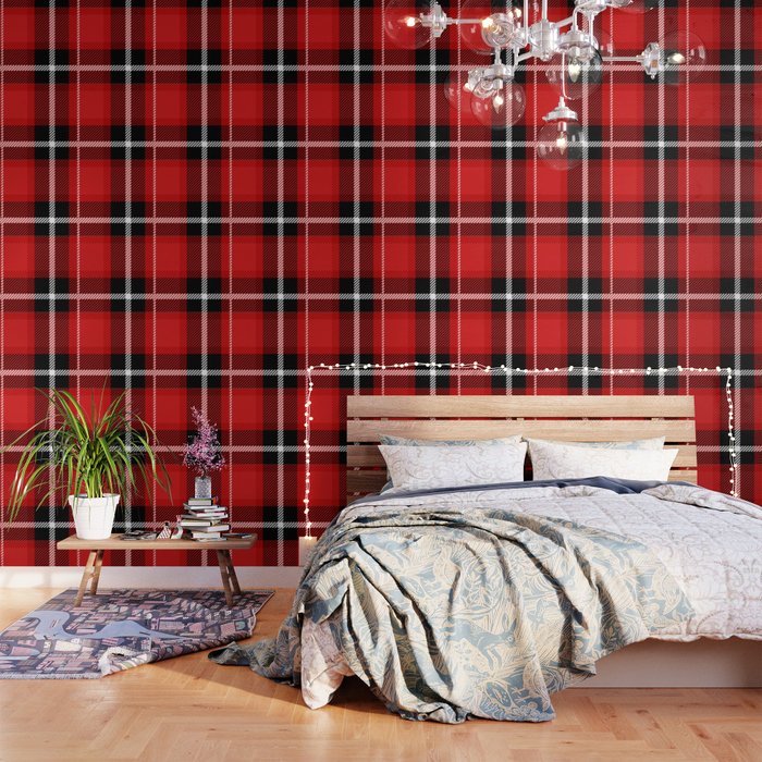 Red + Black Plaid Wallpaper Gallery Image 1