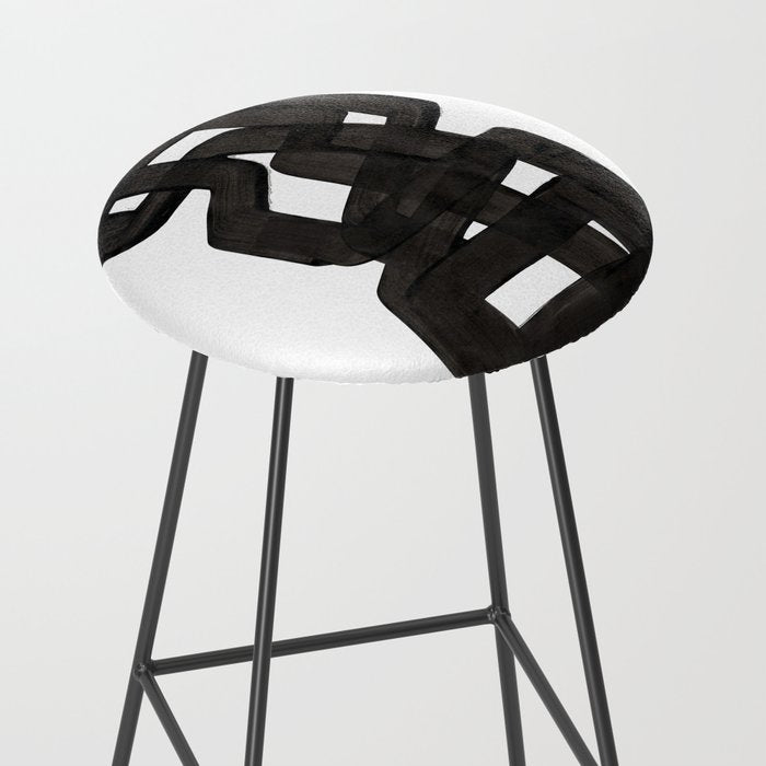 'Boulder' Mid Century Modern Fun Abstract Shapes  Stool Gallery Image 2