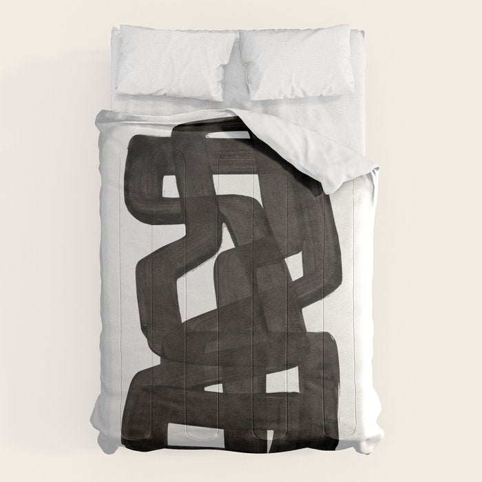 'Boulder' Mid Century Modern Fun Abstract Shapes  Comforter Gallery Image 6