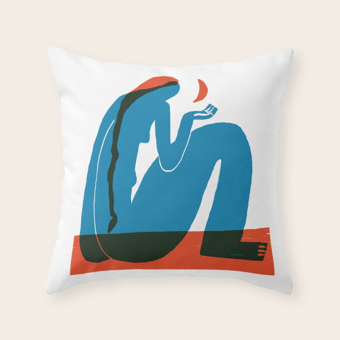 Hey Moon Throw Pillow Gallery Image 1