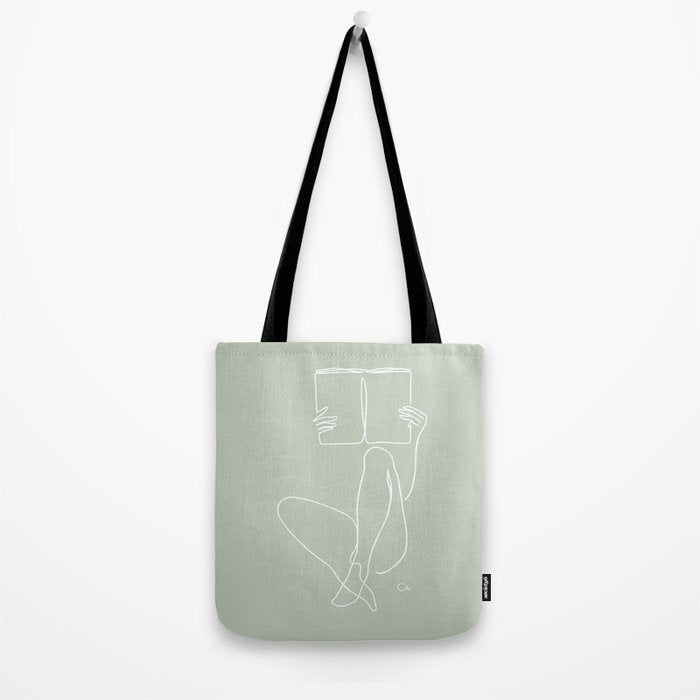 Reading Naked n.2 (green) Tote Bag Gallery Image 2