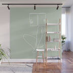 Reading Naked n.2 (green) Wall Mural Gallery Image 1