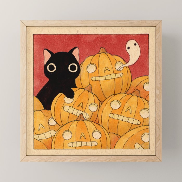 Halloween Cat 02 Mini Art Print Gallery Image 1