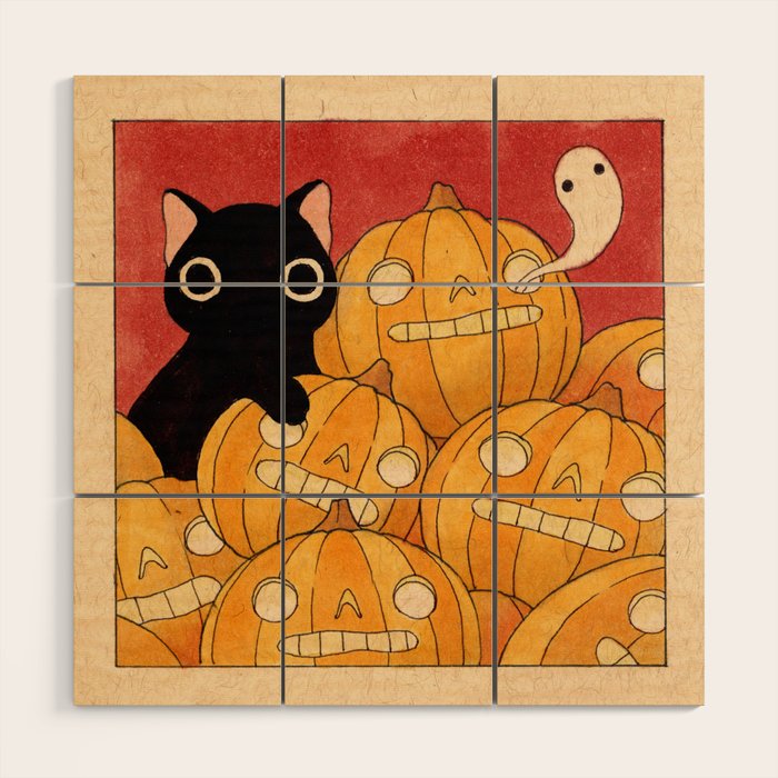 Halloween Cat 02 Wood Wall Art Gallery Image 1